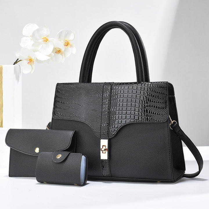 Damen strukturierte Handtasche mit abnehmbarem Zubehör Nord Taschen
