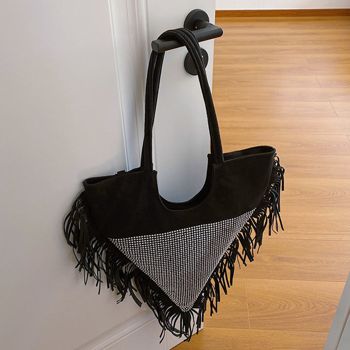 Damen modische Fransen-Handtasche mit Strassbesatz Nord Taschen
