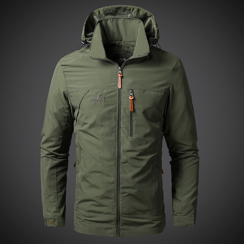 Herren Leichte Outdoor-Jacke mit verstellbarer Kapuze Nord Taschen
