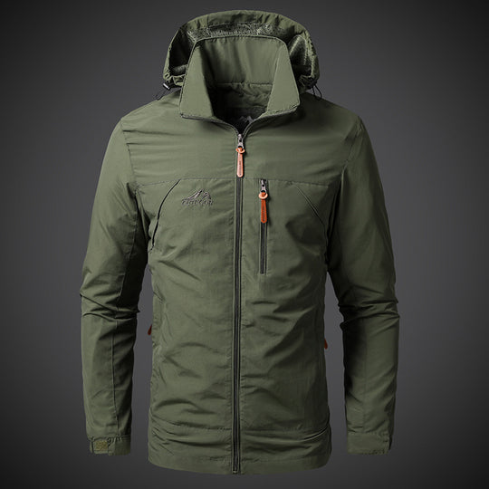 Herren Leichte Outdoor-Jacke mit verstellbarer Kapuze Nord Taschen