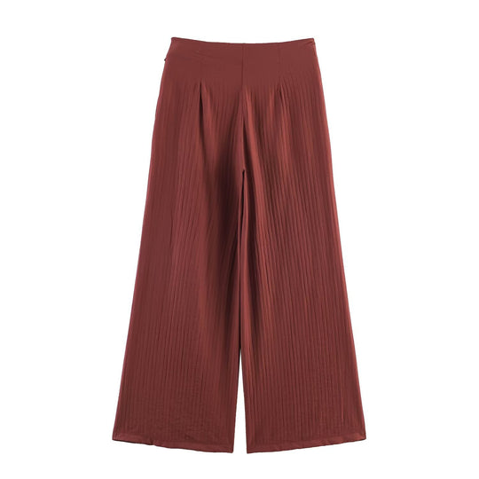 Damen Weite High‑Waist Palazzo‑Hose mit Wickelrock‑Optik und Taillenschleife Nord Taschen