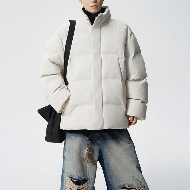 Herren Kurz geschnittene Oversize Steppjacke mit hohem Kragen Nord Taschen