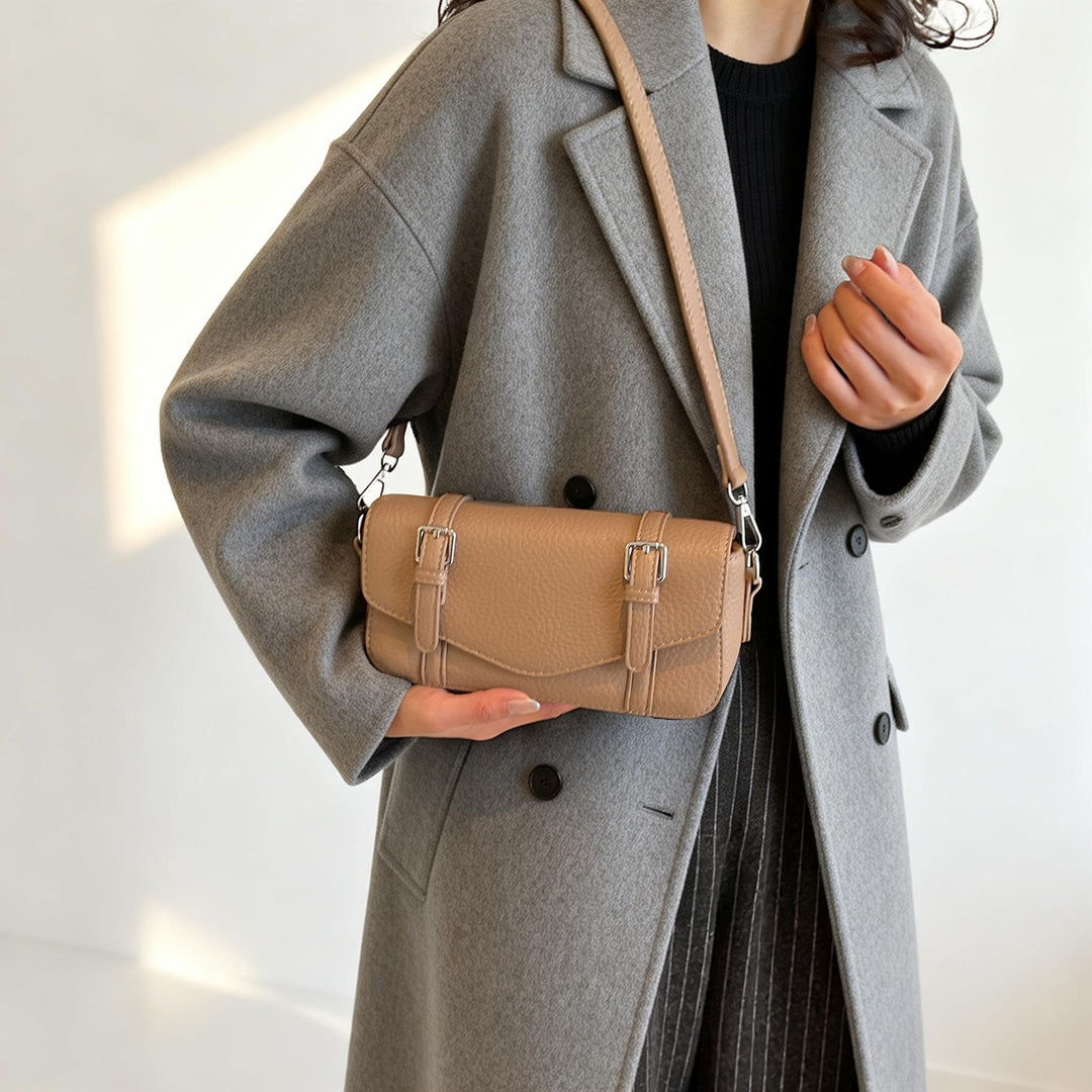 Damen elegante Umhängetasche mit strukturiertem Kunstleder und verstellbarem Schulterriemen Nord Taschen