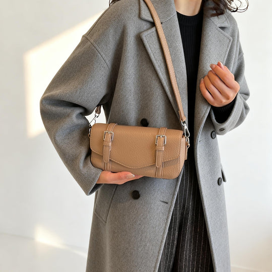 Damen elegante Umhängetasche mit strukturiertem Kunstleder und verstellbarem Schulterriemen Nord Taschen