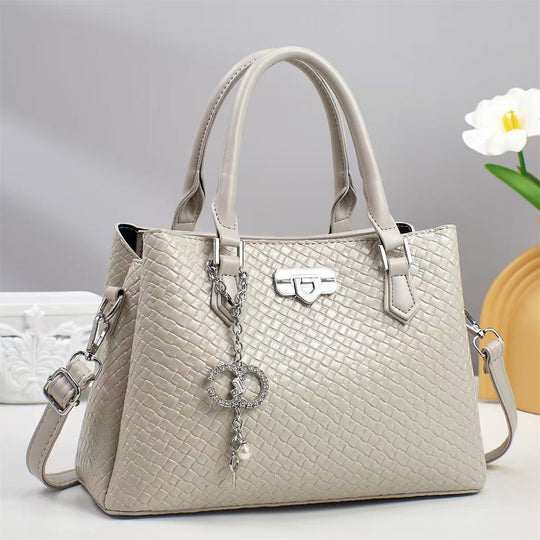 Damen elegante Handtasche mit geflochtenem Lederdesign und abnehmbarem Schulterriemen Nord Taschen