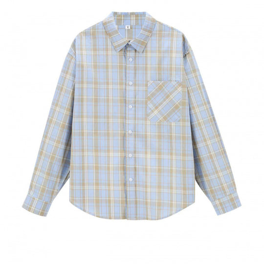 Unisex Boxy-kariertes Overshirt mit Hemdkragen und aufgesetzter Brusttasche Nord Taschen