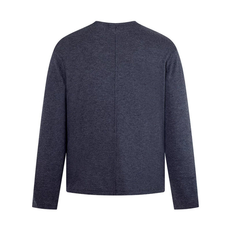Herren Feinstrickpullover mit Rundhalsausschnitt und geradem Schnitt Nord Taschen