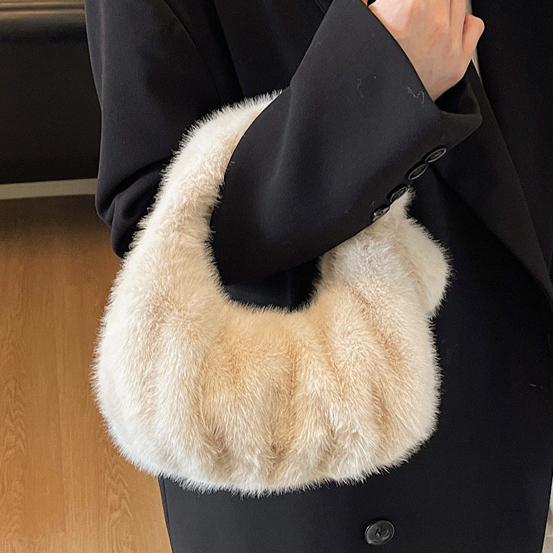 Damen modische Handtasche mit luxuriösem Plüschdesign Nord Taschen