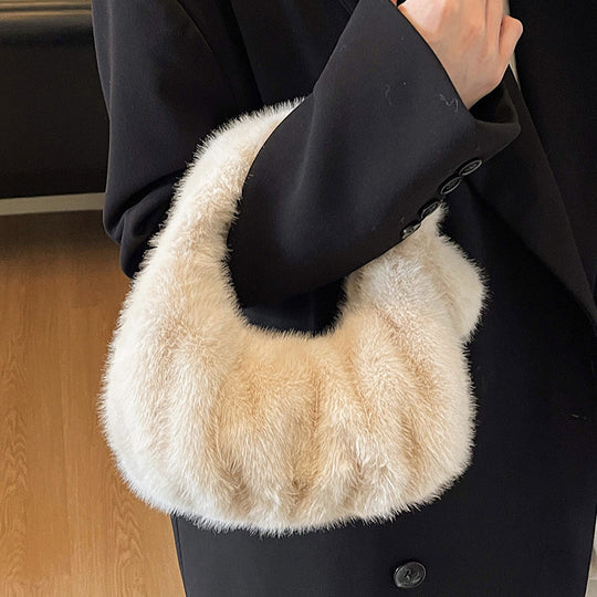 Damen modische Handtasche mit luxuriösem Plüschdesign Nord Taschen