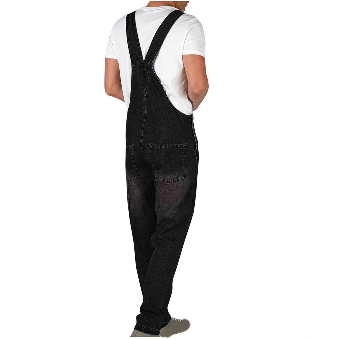 Herren Jeans Latzhose mit Taschen und verstellbaren Trägern - Vittorelli