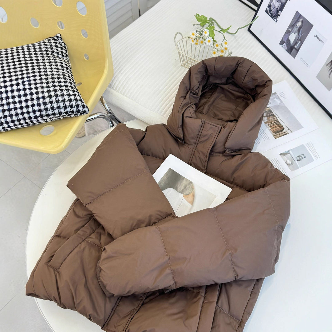 Damen Gepolsterte Kapuzen‑Steppjacke mit hohem Kragen und Oversize‑Silhouette Nord Taschen