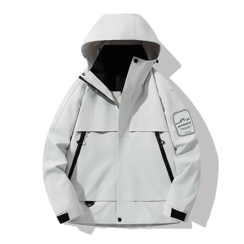 Herren multifunktionale Wasserfeste Softshell-Regenjacke mit abnehmbarer Fleece-Innenjacke Nord Taschen
