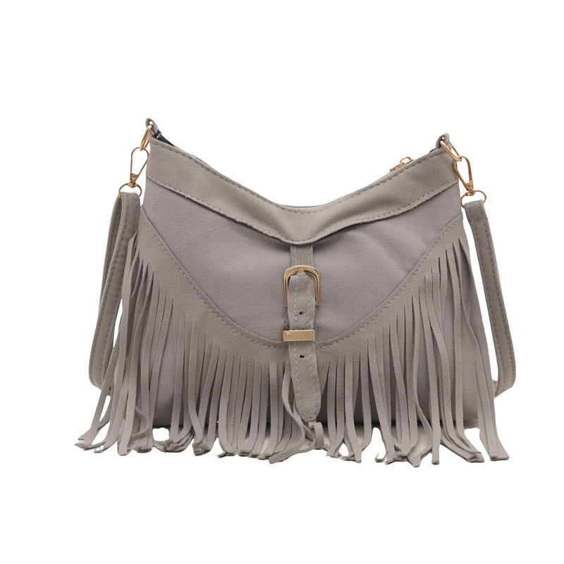 Damen Hobo-Tasche mit modischem Fransen-Design und verstellbarem Schulterriemen Nord Taschen