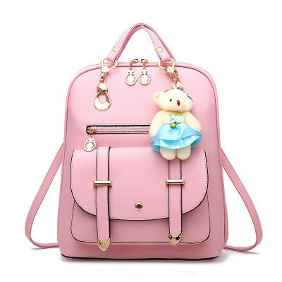 Damen Rucksackhandtasche mit verspieltem Teddy-Anhänger Nord Taschen