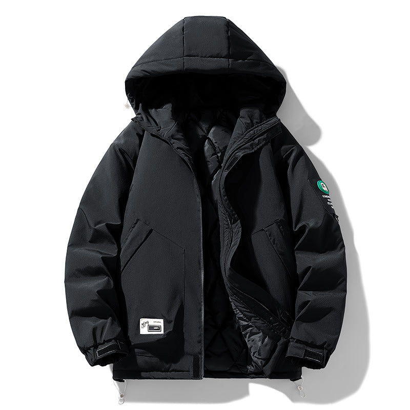 Herren Oversize-Utility-Kapuzenjacke mit verstellbarem Saum, verdecktem Reißverschluss und Multifunktions-Taschen Nord Taschen