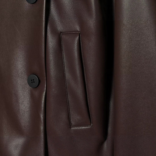 Damen Kurzer Kunstleder-Blouson mit doppelreihiger Knopfleiste und kastiger Silhouette Nord Taschen