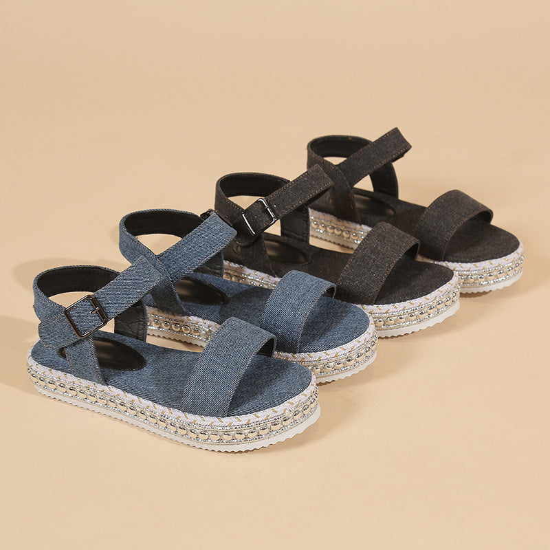 Damen Bequeme Espadrilles Sandalen mit verstellbaren Riemen und gepolstertem Fußbett Nord Taschen