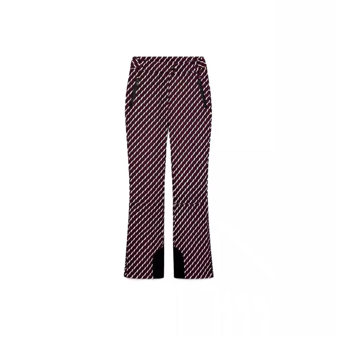 Damen 30+ taillierte Bootcut‑Skihose mit Allover‑Print, Reißverschlusstaschen und verstärktem Beinabschluss Nord Taschen