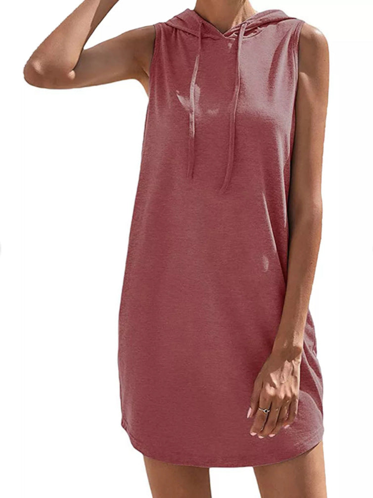 Damen Kapuzenkleid Aus Atmungsaktivem Jersey-Material