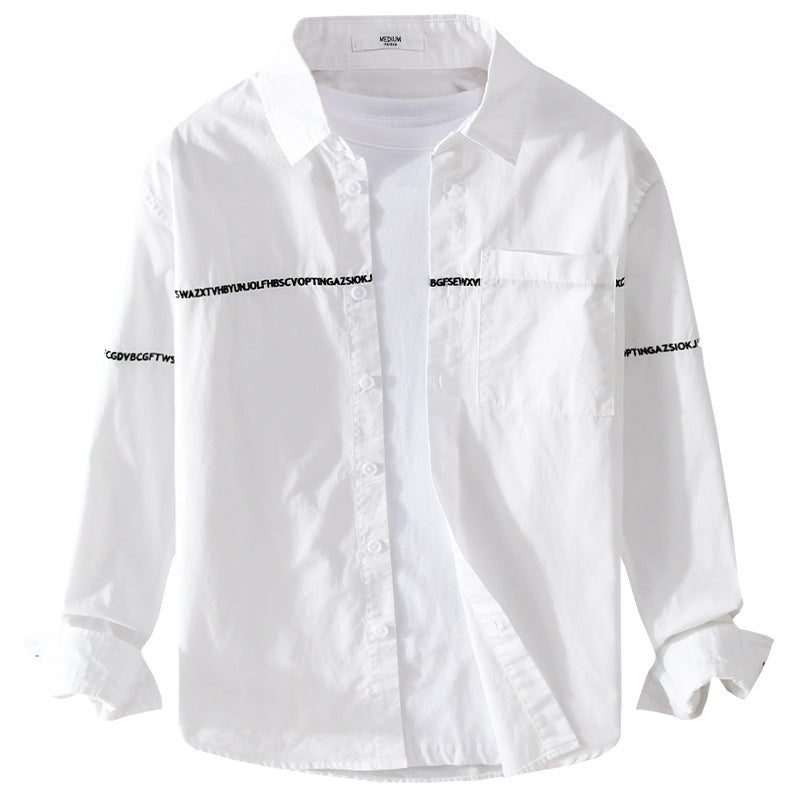 Herren Langarm-Hemd im Overshirt-Stil mit eingearbeitetem Schriftband und Brusttasche Nord Taschen