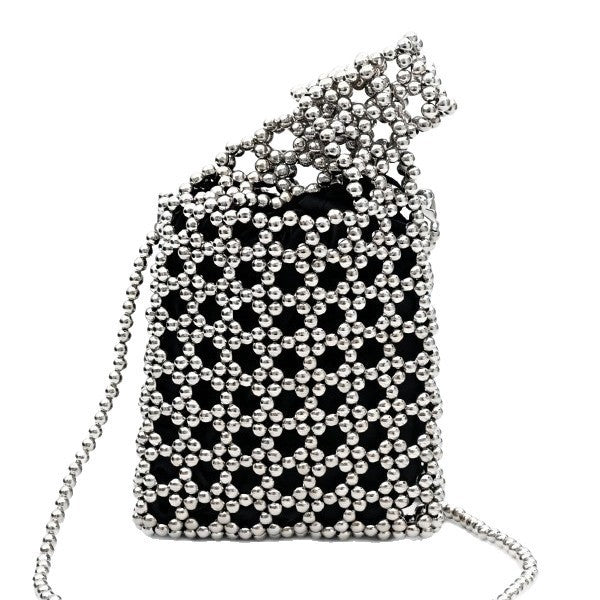 Damen Glitzernde Clutch Tasche mit einzigartigem Perlenmuster Nord Taschen