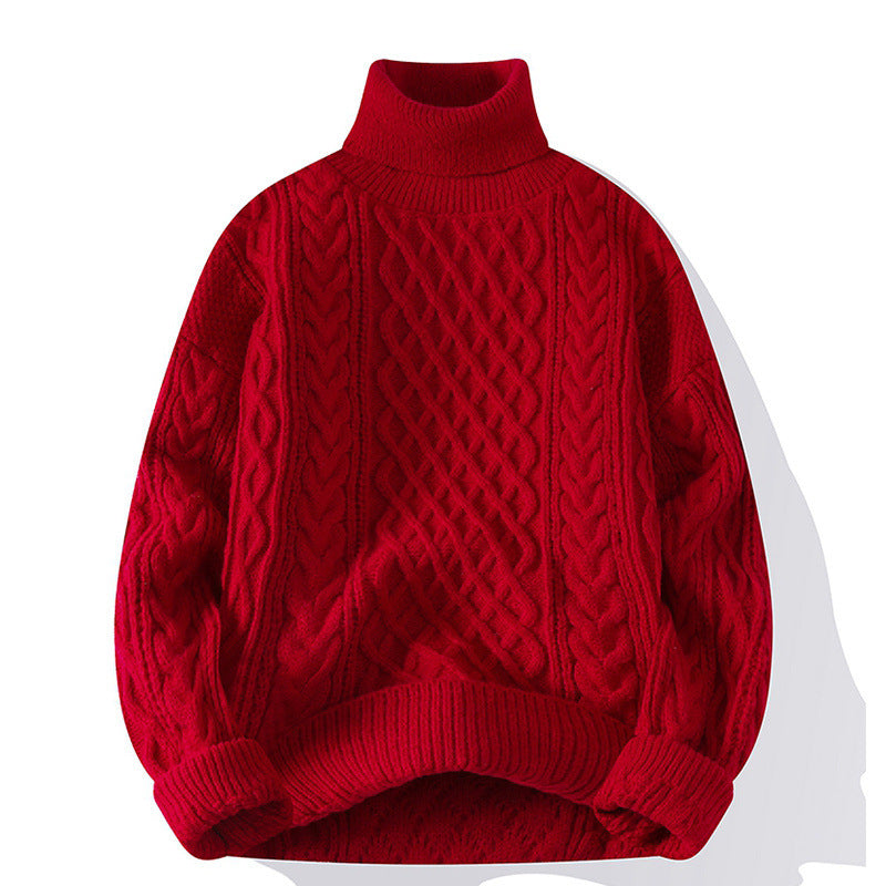 Damen Grobstrickpullover mit Rollkragen Nord Taschen