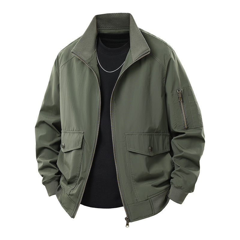 Herren Wind- und Wasserabweisende Urban-Bomberjacke mit Stehkragen und Mehrfach-Taschen Nord Taschen