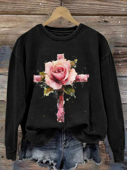 Damen Gemütlicher Pullover mit Herzmotiv Nord Taschen
