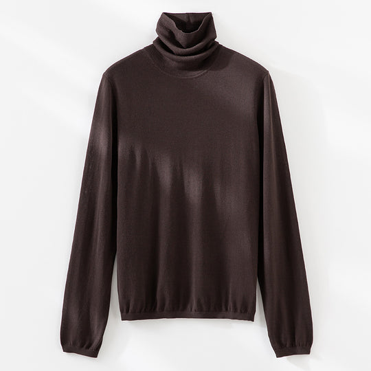 Damen Ultraleichter Feinstrick-Rollkragenpullover mit schlanker Silhouette und fein gerippten Abschlüssen Nord Taschen