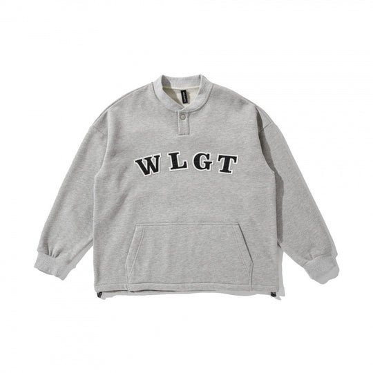 Unisex Oversize-Sweatshirt mit Henley-Knopfleiste, Kängurutasche und Tunnelzugsaum Nord Taschen