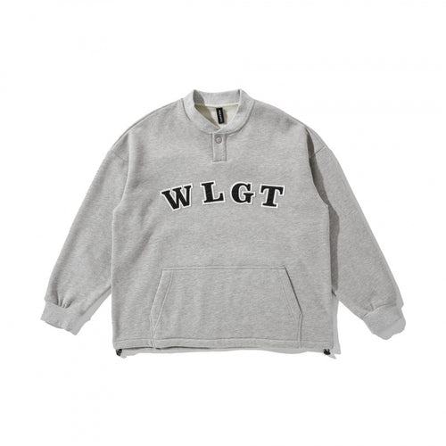 Unisex Oversize-Sweatshirt mit Henley-Knopfleiste, Kängurutasche und Tunnelzugsaum Nord Taschen