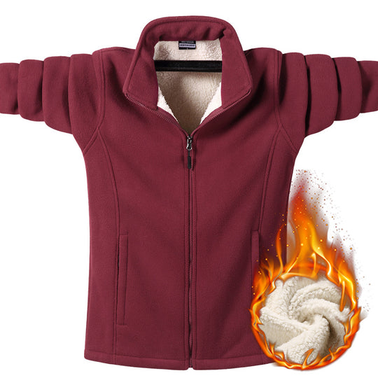 Damen Fleecejacke mit Teddyfutter, durchgehendem Reißverschluss und hohem Stehkragen Nord Taschen