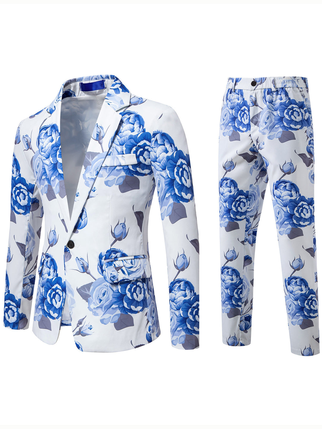 Damen Zweiteiliges Anzugset mit floraler Allover‑Print-Optik, tailliertem Sakko und schmaler Hose Nord Taschen
