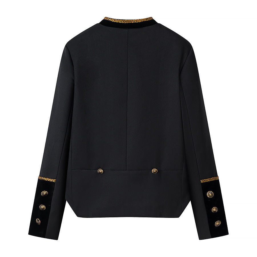 Damen Military-inspirierte Kurzjacke mit goldenen Zierborten Nord Taschen