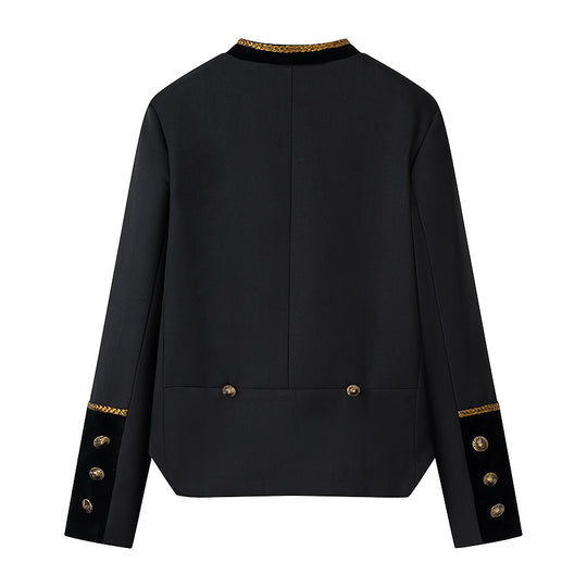 Damen Military-inspirierte Kurzjacke mit goldenen Zierborten Nord Taschen