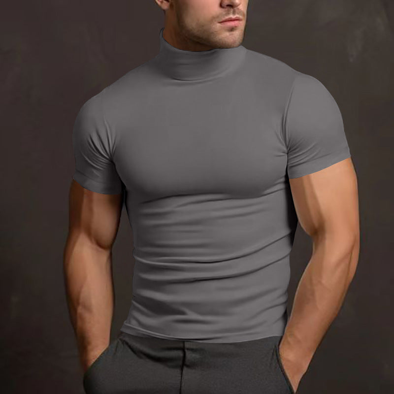 Herren Langarm-Turtleneck-Shirt aus atmungsaktivem Stretchmaterial