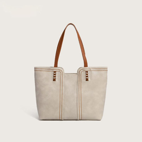 Damen Tote-Bag aus hochwertigem Kunstleder mit dekorativen Nähten Nord Taschen