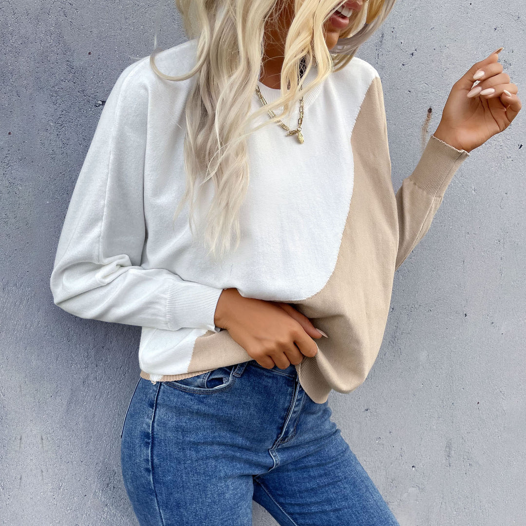 Damen Oversize-Sweatshirt mit asymmetrischem Colorblock und überschnittener Schulter Nord Taschen