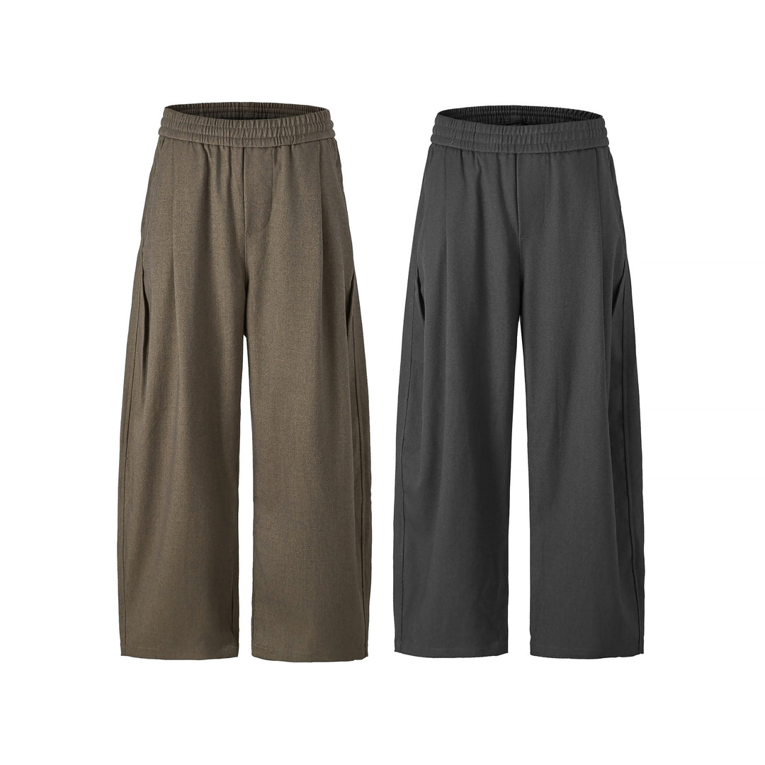 Damen Hochtaillierte Culotte-Hose mit weitem Bein und elastischem Bund Nord Taschen