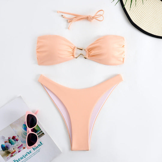 Damen Bandeau Bikini mit elegantem Gold-Detail Nord Taschen