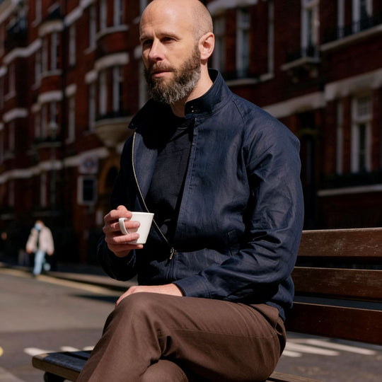 Herren Leichte Harrington-Jacke mit Stehkragen und Reißverschluss Nord Taschen