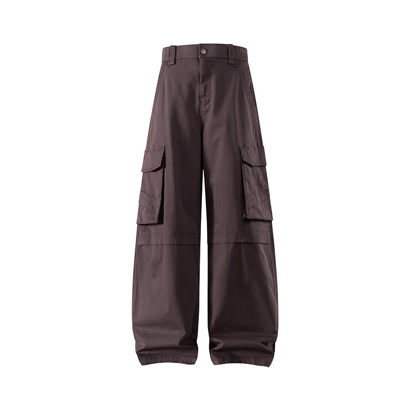 Damen weite Cargo-Hose mit hoher Taille und Multifunktions-Taschen Nord Taschen