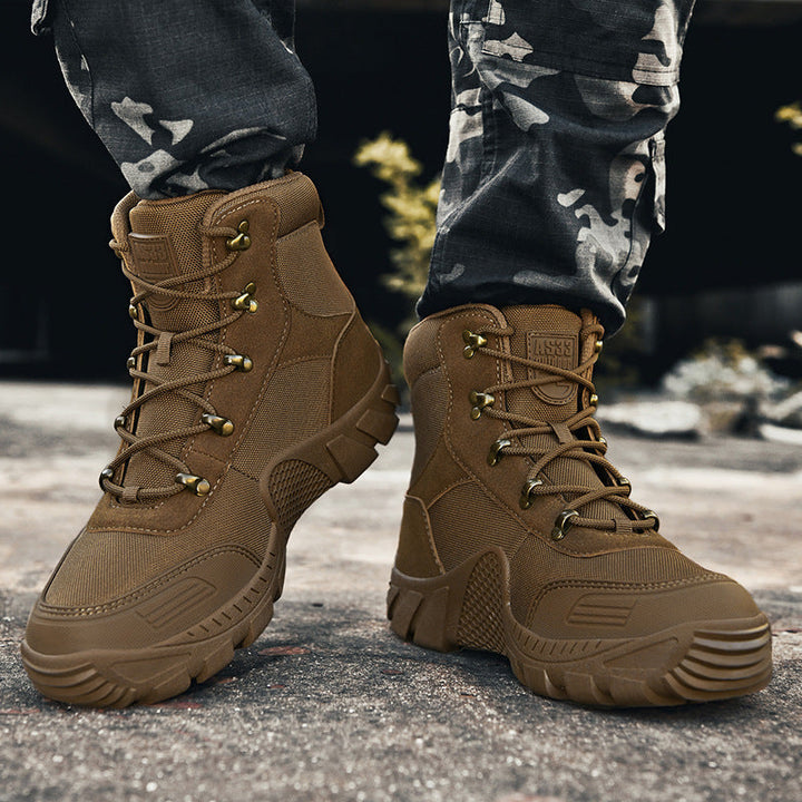 Herren taktische Stiefel mit verstärktem Knöchelschutz und rutschfester Sohle