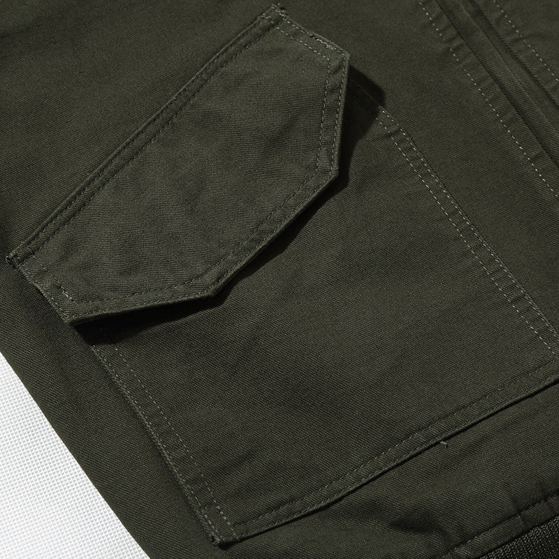 Herren Military-Canvas Bomberjacke mit Stickpatches und Ärmeltasche Nord Taschen