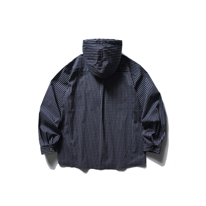 Unisex Oversized Kapuzen-Overshirt aus Baumwollmix mit Brustklappen und durchgehender Knopfleiste Nord Taschen
