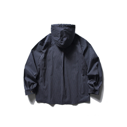 Unisex Oversized Kapuzen-Overshirt aus Baumwollmix mit Brustklappen und durchgehender Knopfleiste Nord Taschen
