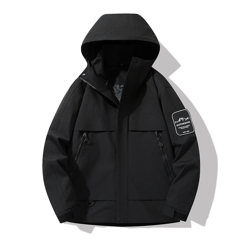 Herren multifunktionale Wasserfeste Softshell-Regenjacke mit abnehmbarer Fleece-Innenjacke Nord Taschen