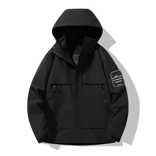 Herren multifunktionale Wasserfeste Softshell-Regenjacke mit abnehmbarer Fleece-Innenjacke Nord Taschen