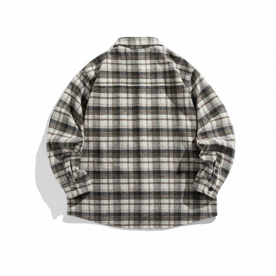 Unisex Karo-Flanell-Overshirt mit kastigem Schnitt und aufgesetzter Brusttasche Nord Taschen