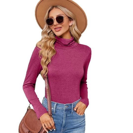 Damen Hochwertiges Langarmshirt mit Stehkragen Nord Taschen